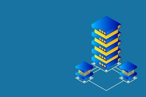 transferência de dados do usuário para o servidor. fluxo de dados. armazenamento de dados. servidor. espaço digital. Centro de dados. big data vetor