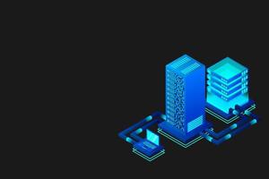 transferência de dados do usuário para o servidor. hospedagem de dados. fluxo de dados. armazenamento de dados. servidor. espaço digital. Centro de dados. big data. tecnologia vetor