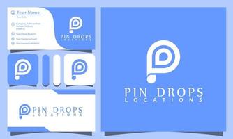pin drops localização logotipos design ilustração vetorial com linha arte estilo vintage, moderno modelo de cartão de negócios vetor