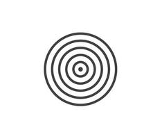 elemento de círculo concêntrico. anel de cor preto e branco. ilustração em vetor abstrato para onda sonora, gráfico monocromático.