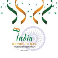modelo de design de celebração do dia da república da índia vetor