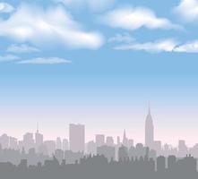horizonte de nova york, eua. silhueta da cidade de Nova York com o monumento da liberdade. marcos americanos. paisagem arquitetônica urbana. paisagem urbana com edifícios famosos