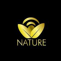 ícone do logotipo da natureza dourada para empresa de meio ambiente vetor