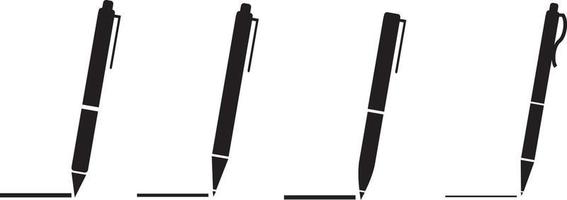 caneta simples conjunto de ícones. coleção de símbolos de caneta. vetor