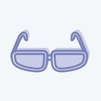 ícone de óculos em um estilo moderno de dois tons, isolado em um fundo azul suave vetor