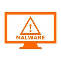 malware no pc em fundo branco vetor