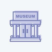 edifício do museu de ícones ii - estilo de dois tons - ilustração simples, bom para impressões, anúncios, etc. vetor