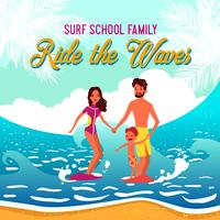 Ilustração de vetor de escola de surf