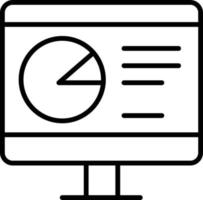 gráfico analítico monitor de computador ícone de escritório vetor