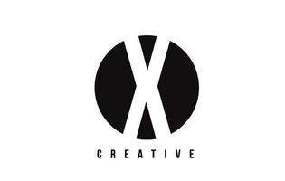x design de logotipo de letra branca com fundo do círculo. vetor