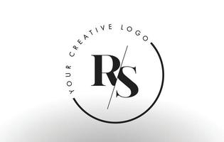 Design de logotipo de carta com serifa rs com corte cruzado criativo. vetor