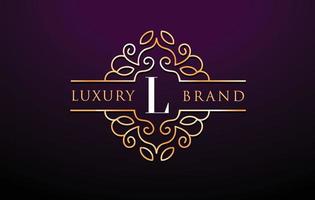 l letter logo luxury.royal monogram design vetor