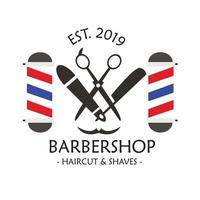 modelo de barbearia design de logotipo em vetor