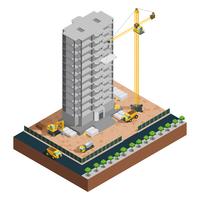 Composição isométrica de construção vetor