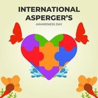 ilustração de amor do dia internacional da conscientização do Asperger vetor