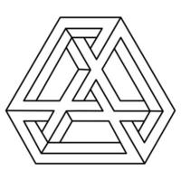 forma de ilusão de ótica geométrica para logotipo ou identidade. elemento do vetor em um fundo branco. geometria impossível.