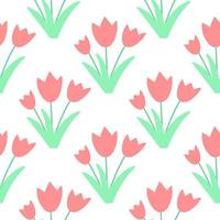 delicado padrão floral sem costura com tulipas vetor