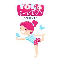 Ilustração colorida do logotipo das classes da ioga das crianças vetor