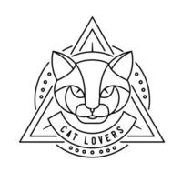 modelo de design de logotipo de linha de gato vetor