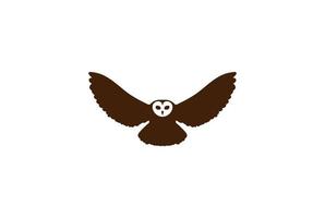 vetor de design de logotipo vintage retrô coruja voadora