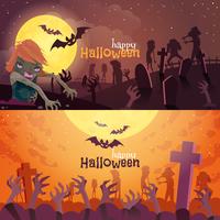 Conjunto de Banners de Halloween vetor