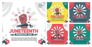 juneteenth. ilustração de mão fechada para alimentação vetor