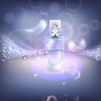 Vector a ilustração de um perfume realístico do estilo em um frasco de vidro.