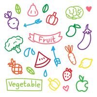 projeto de vetor de frutas e vegetais