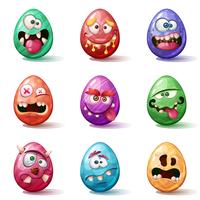 Desenhos animados de Páscoa feliz. Definir ícone de ovo. vetor