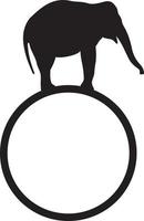 elefante em pé no monograma do círculo vetor