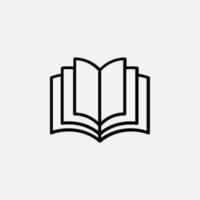 livro, leitura, biblioteca, ícone de linha de estudo, vetor, ilustração, modelo de logotipo. adequado para muitos propósitos vetor