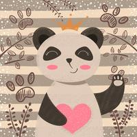 Princesa panda bonito - personagens de desenhos animados vetor
