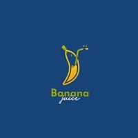 modelo de ícone de logotipo de suco de vitamina de banana vetor