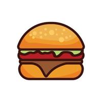 ícone plana de delicioso hambúrguer. vetor de modelo de design