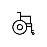 ícone da linha de cadeiras de rodas. vetor de modelo de design