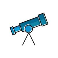 ícone plano do telescópio. vetor de modelo de design