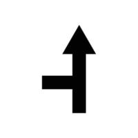 ícone de seta t-junction. vetor de modelo de design
