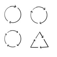 reciclar ícone símbolo vetorial com estilo de desenho animado desenhado à mão vetor