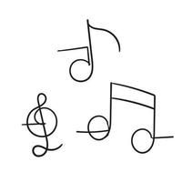 nota musical doodle desenhado à mão desenho animado vetor