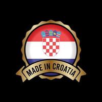 botão de etiqueta de selo de emblema de ouro feito na croácia vetor