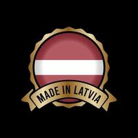 botão de etiqueta de carimbo de distintivo de ouro feito na letónia vetor