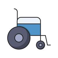 ilustração do vetor de cadeira de rodas em um fundo transparente. símbolos de qualidade premium. ícone de cor plana de linha de vetor para conceito e design gráfico.