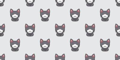 desenho animado gato cinza sem costura de fundo vetor