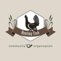 logotipo do clube de caça vetorial com tetraz vetor
