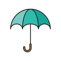 ilustração vetorial guarda-chuva em um fundo transparente. símbolos de qualidade premium. ícone de cor plana de linha de vetor para conceito e design gráfico.