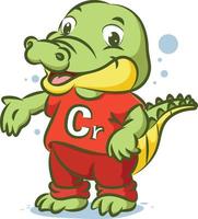 o crocodilo com a camisa vermelha com o alfabeto c vetor
