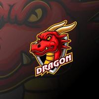 desenho do logotipo do mascote do dragão vetor