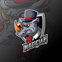 logotipo do magic rhino e sport vetor