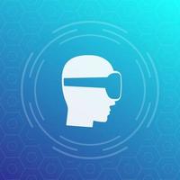 capacete de VR, ícone de vetor de óculos de realidade virtual