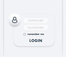 design da janela de login, modelo de página para site vetor